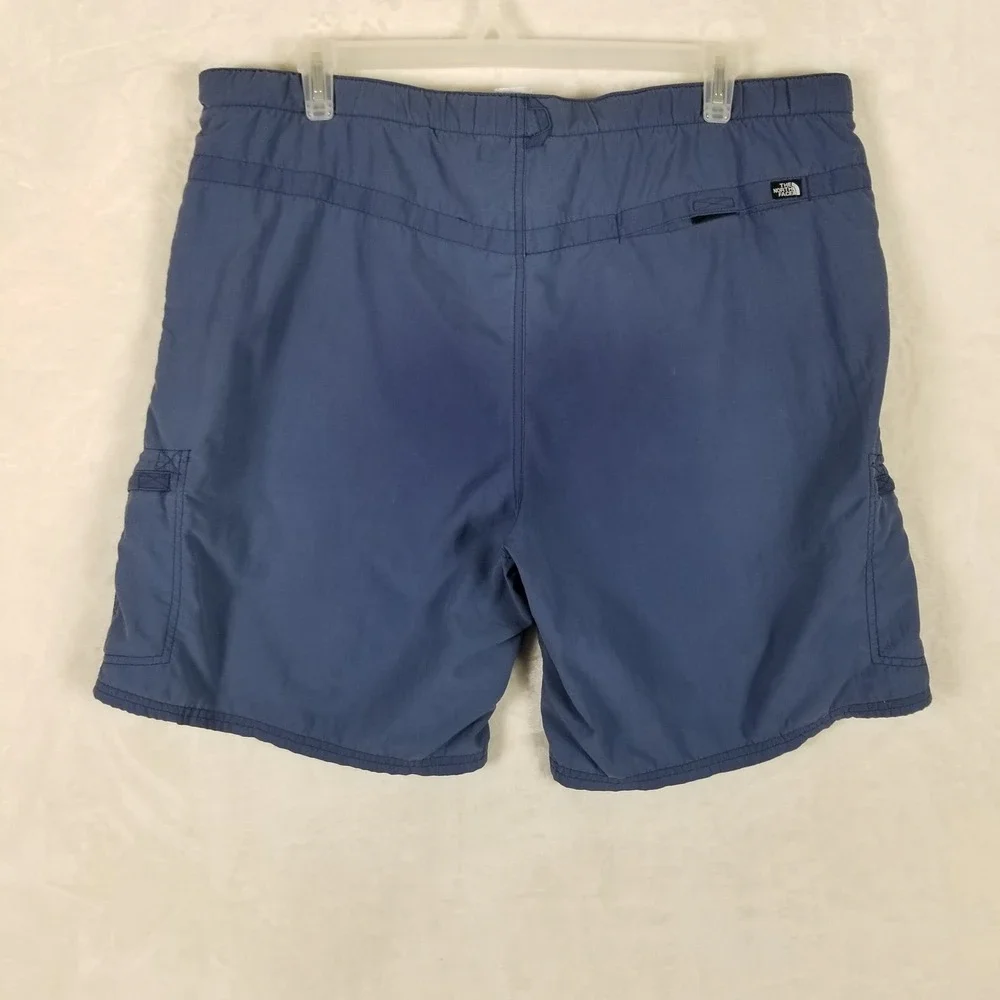 The North Face Cargo Shorts Mens XL Blue Belted Hiking Nylon Utility Summer